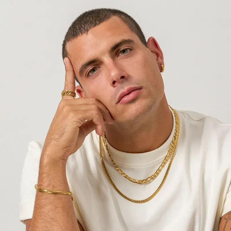 Collar Hombre Padlock Arrow Dorado | Radiant