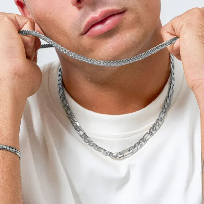 Collar Hombre Padlock Plateado | Radiant