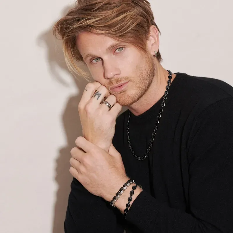 Collar Hombre Calabrote Negro | Radiant