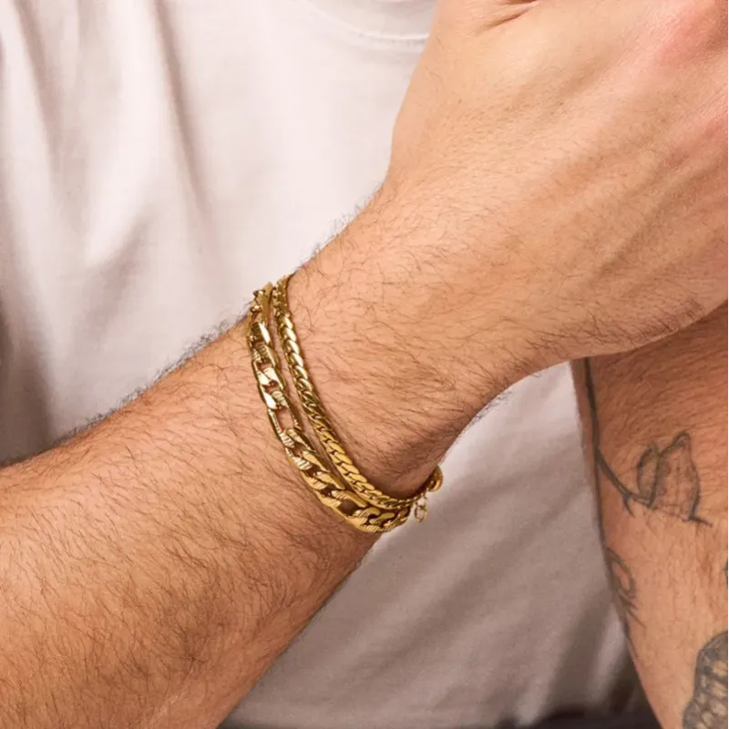 Brazalete Hombre Padlock Picada Dorado | Radiant