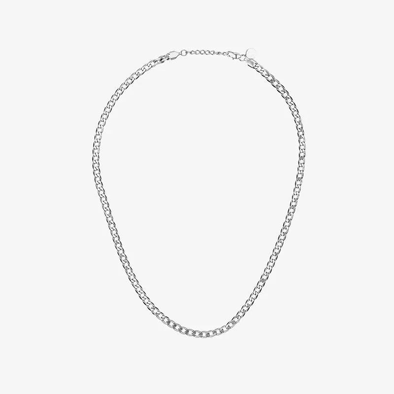 Collar Hombre Flat Padlock Plateado | Radiant