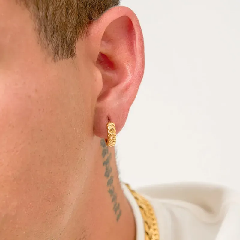 Pendiente Hombre Chain Padlock Dorado | Radiant