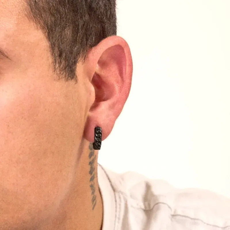 Pendiente Hombre Chain Padlock Negro | Radiant