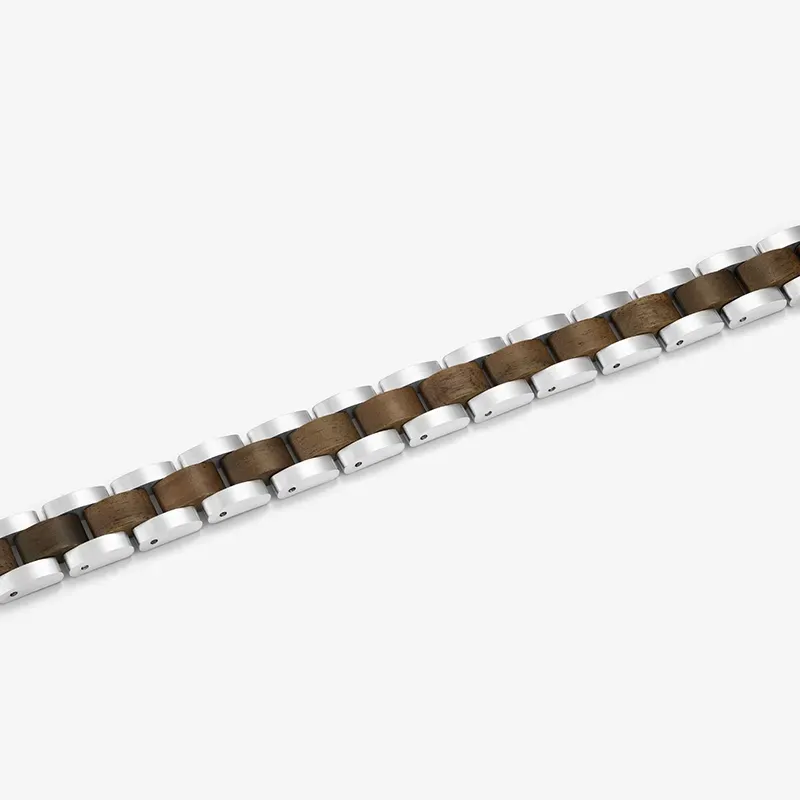 Pulsera Hombre Nature Plateado/Wood Multi | Radiant