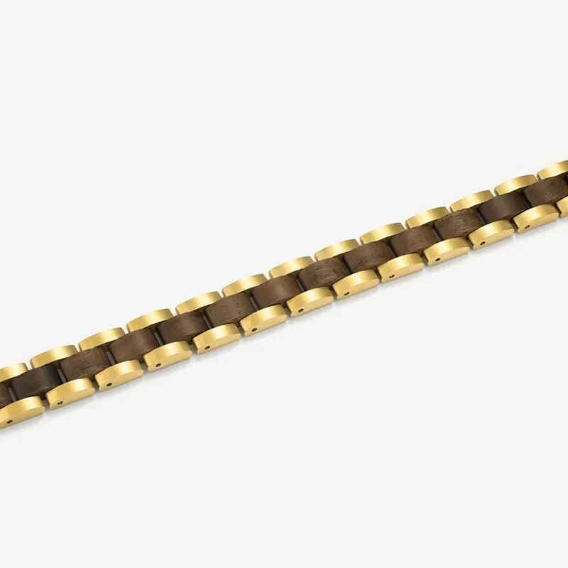 Pulsera Hombre Nature Dorado/Wood Multi | Radiant