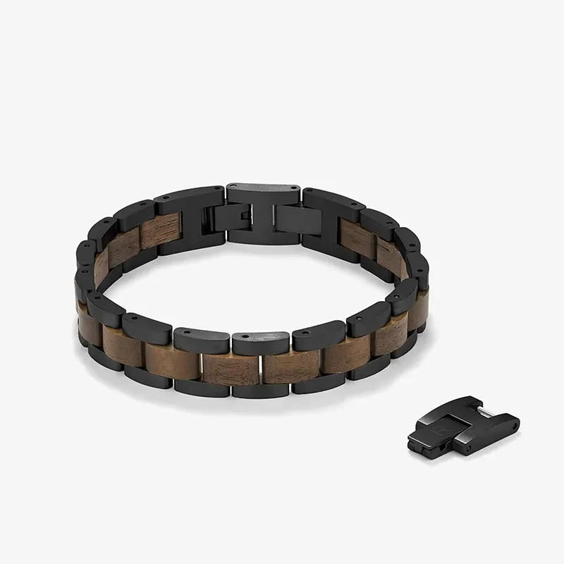 Pulsera Hombre Nature Negro/Wood Multi