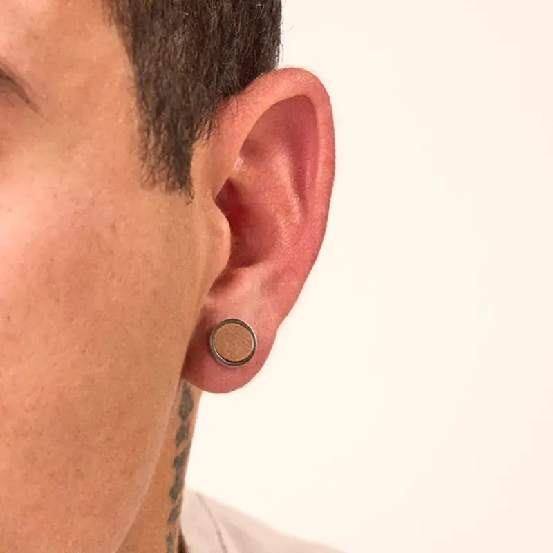 Pendientes Hombre Nature Plateado/Wood | Radiant