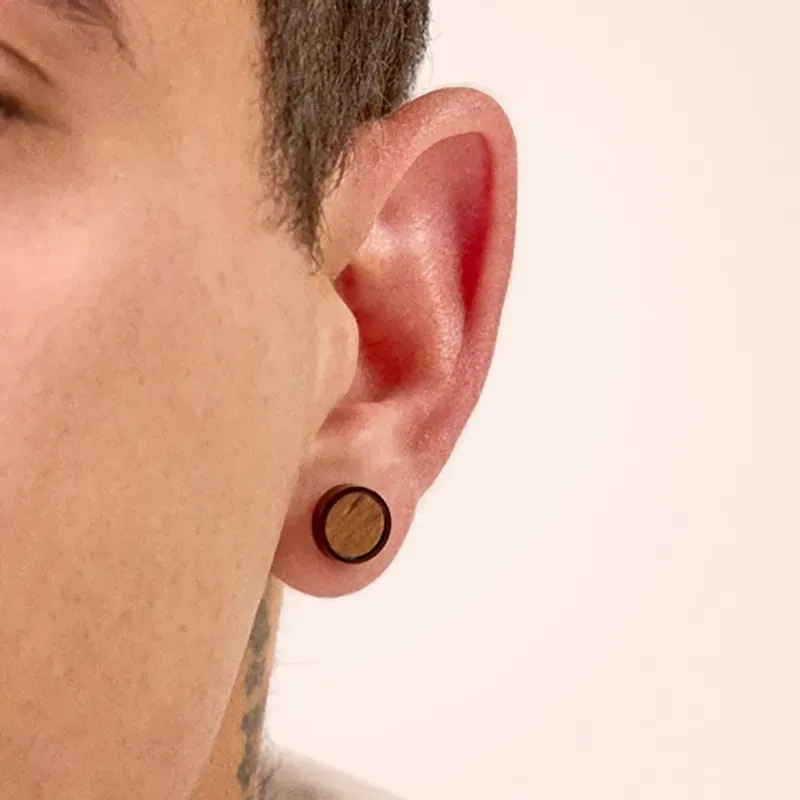 Pendientes Hombre Nature Negro/Wood