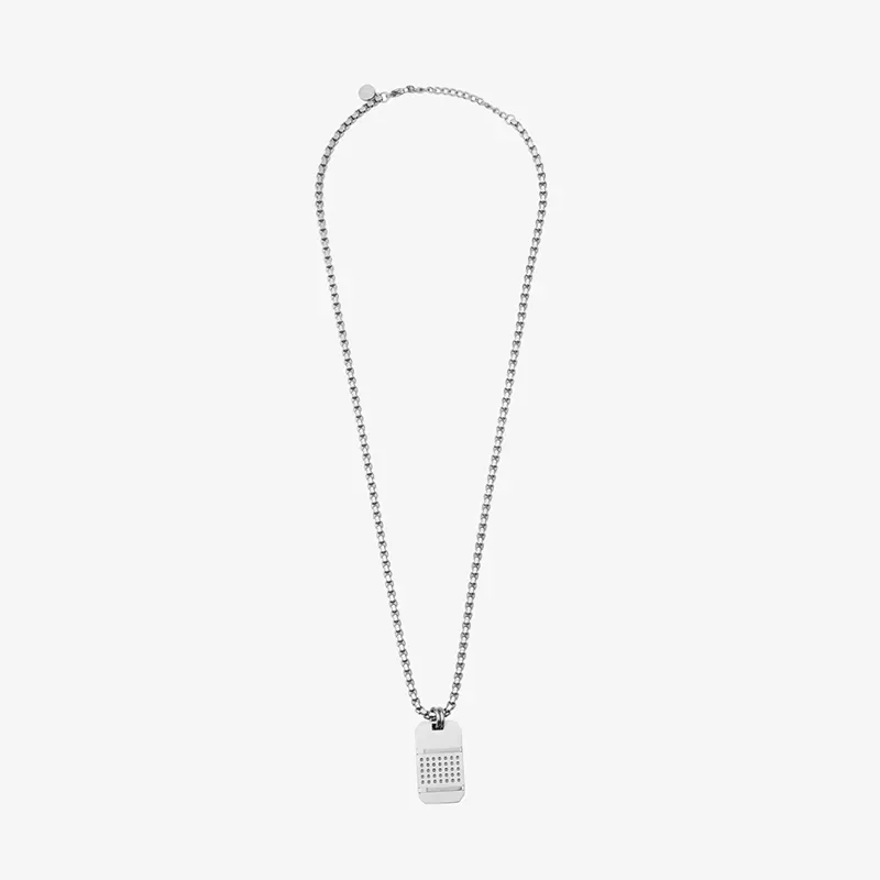 Collar Hombre Lombok Placa Silver | Estilo Contemporáneo y Versátil