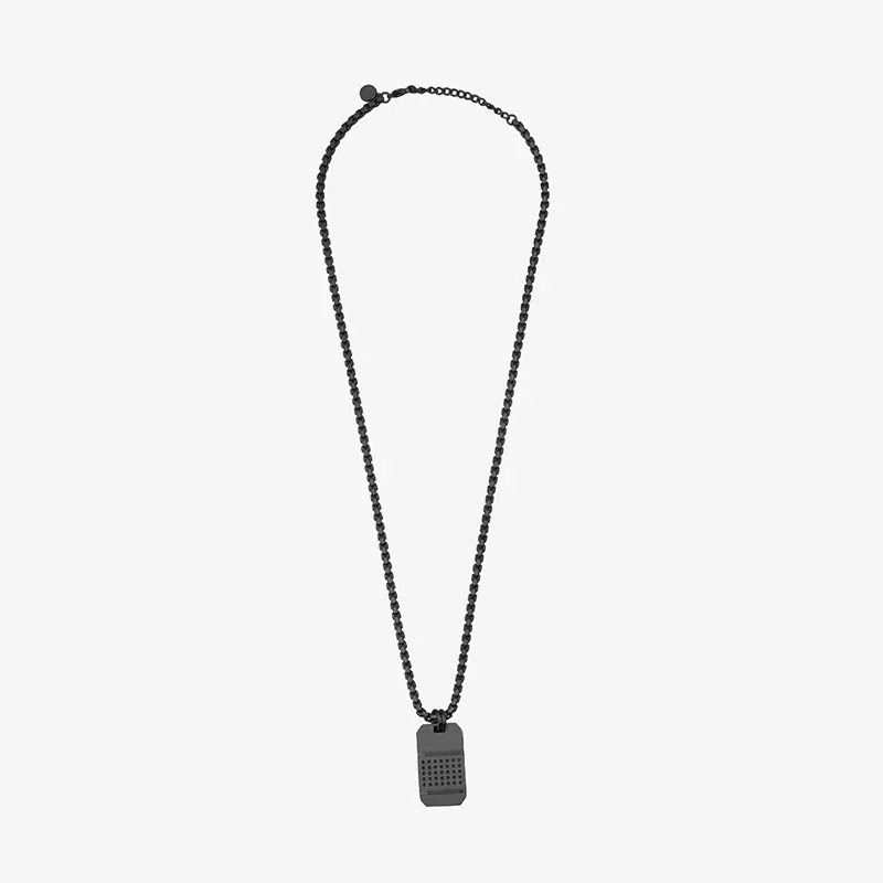 Collar Hombre Lombok Placa Negro | Modernidad y Sofisticación