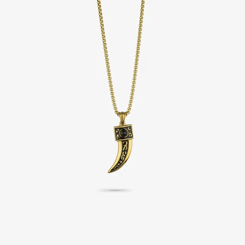 Collar Hombre Lombok Horn Oro | Fuerza y Sofisticación