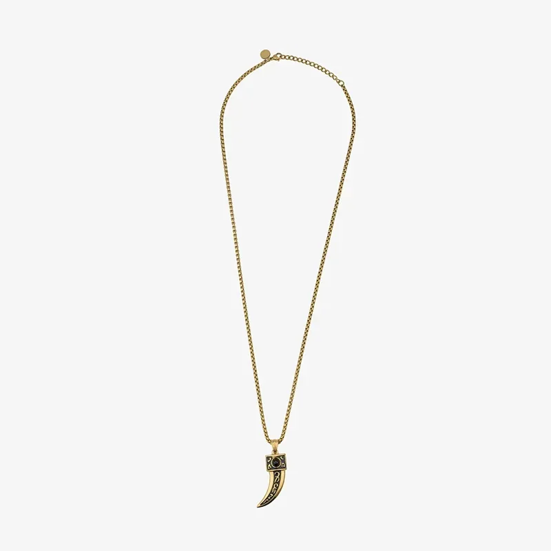 Collar Hombre Lombok Horn Oro | Fuerza y Sofisticación