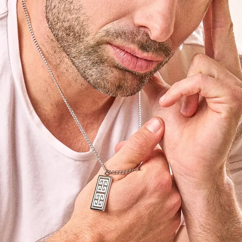 Collar Hombre Lombok Runa Plata | Carácter Místico y Moderno