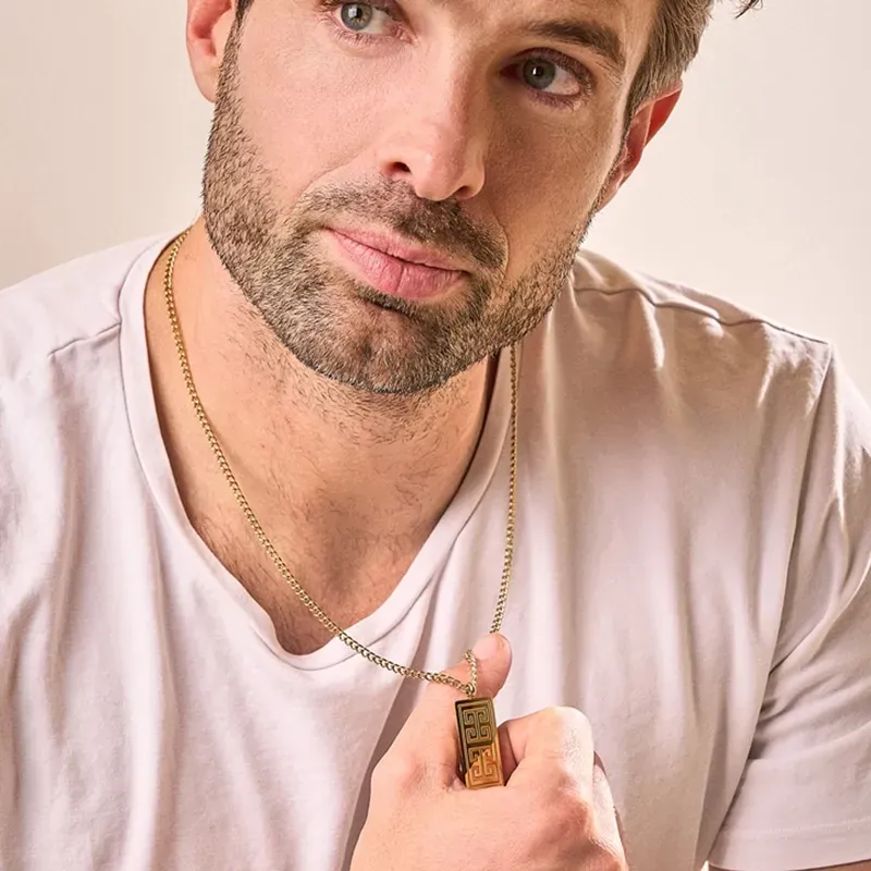  Collar Hombre Lombok Runa Oro | Estilo Único y Místico