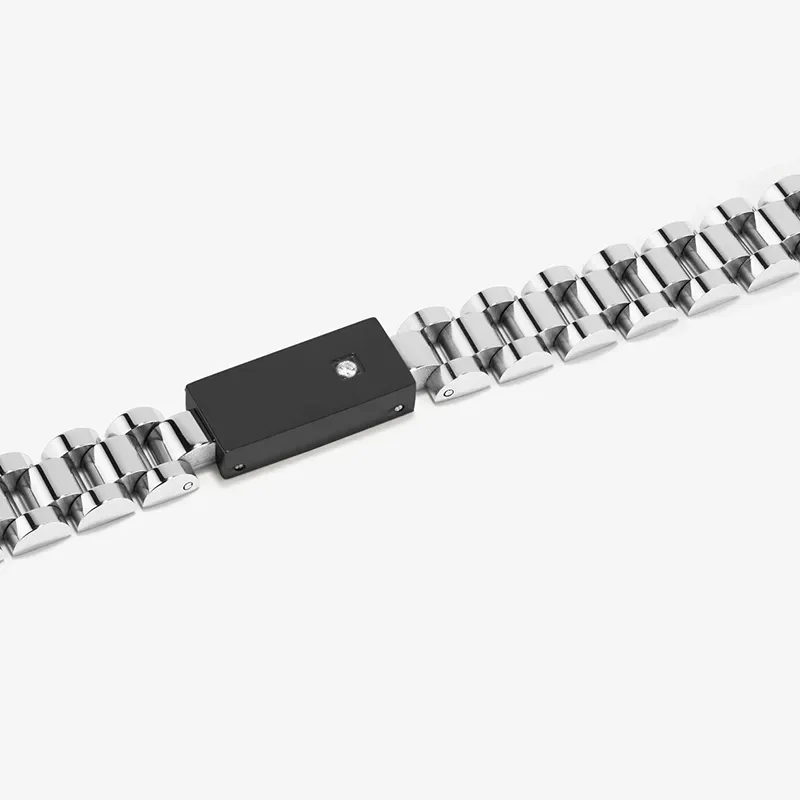 Brazalete Hombre Negro/Plata | Diseño Moderno y Versátil