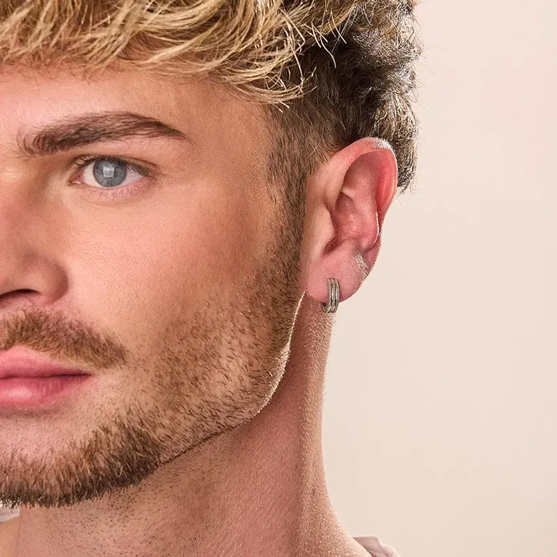 Pendientes Hombre Atlante Loop Plata | Modernos y Atemporales