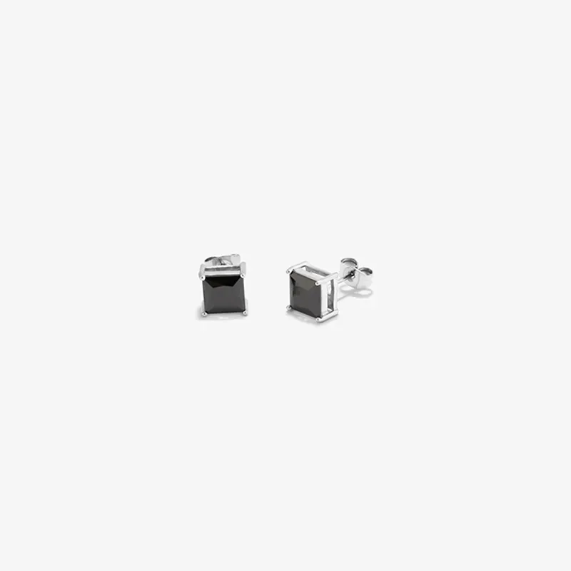 Pendientes Hombre Atlante Onyx Plata | Refinamiento y Distinción