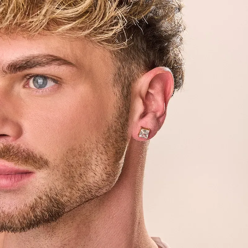 Pendientes Hombre Atlante Quartz Oro | Accesorio Sofisticado y Moderno