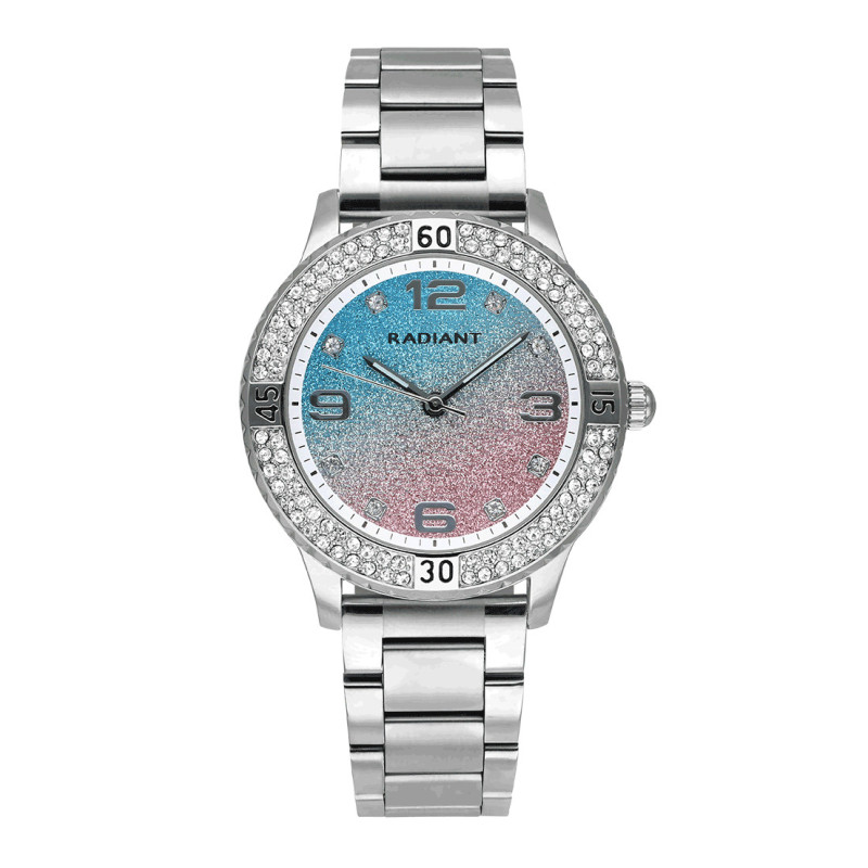FROZEN 38MM BLUE/PINK DIAL SILVER SS BAN