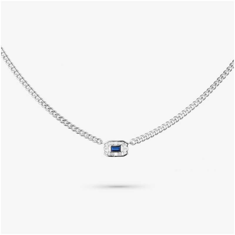 Collar de Plata Circonitas Azules colección CROWN Radiant