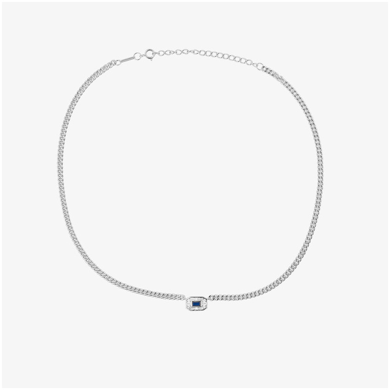 Collar de Plata Circonitas Azules colección CROWN Radiant