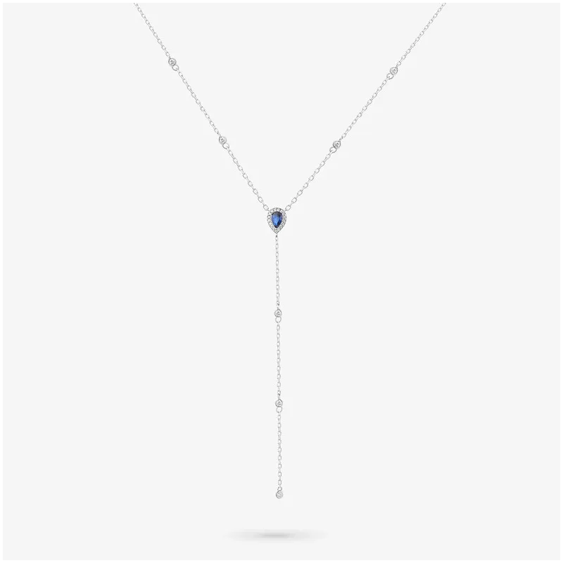 Collar Largo de Plata Circonitas colección CROWN Radiant