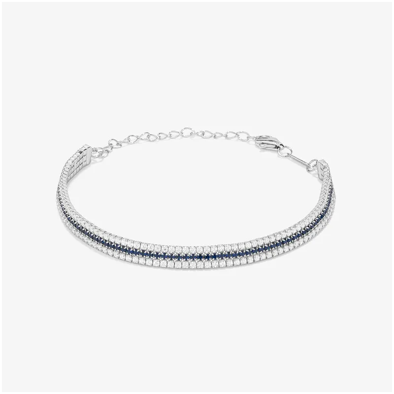 Pulsera de Plata Circonitas Azul colección THE CROWN Radiant
