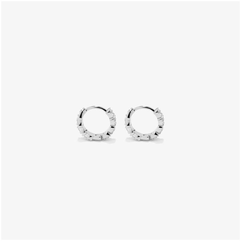 Pendientes de Plata forma de Aro Circonita THE CROWN Radiant