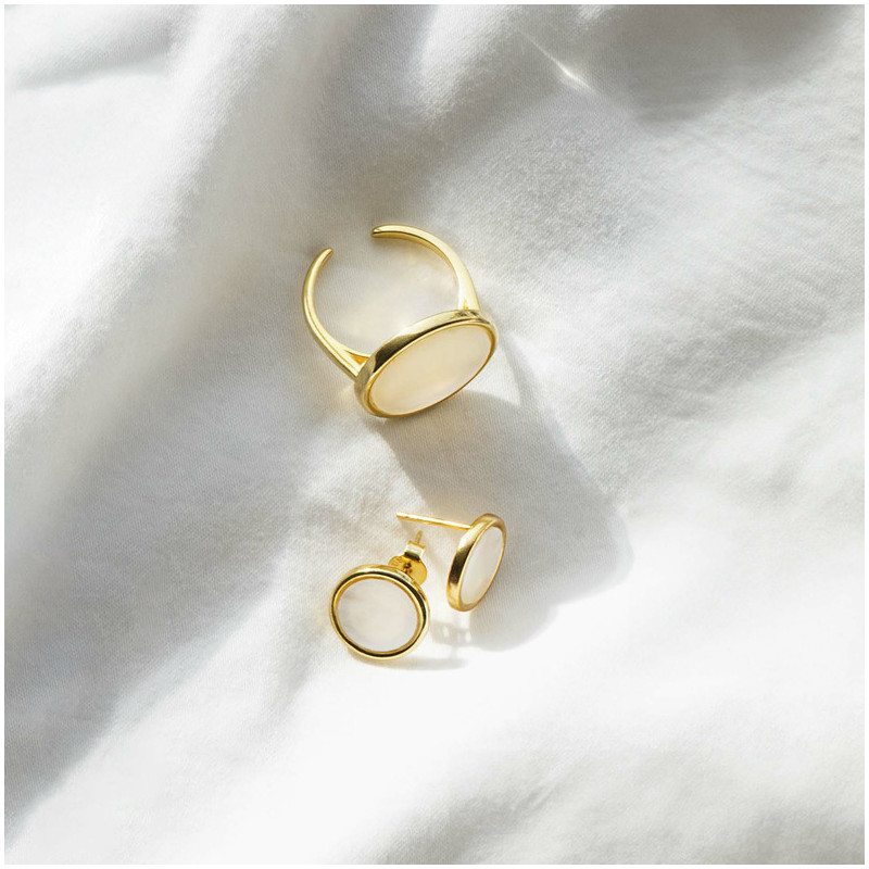 Pendientes de Oro con Perlas MOTHER OF PEARL Radiant
