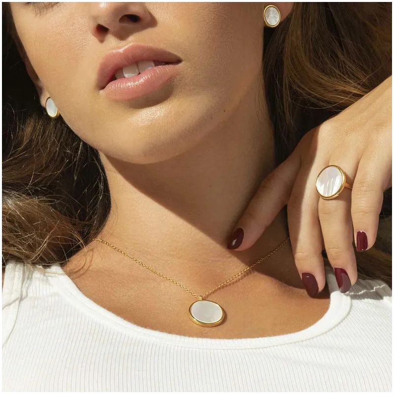 Pendientes de Oro con Perlas MOTHER OF PEARL Radiant