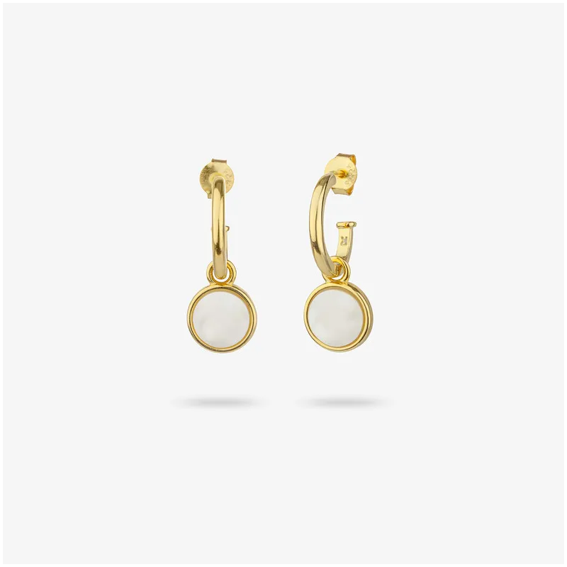Pendientes de Aro de Oro con Perla MOTHER OF PEARL Radiant