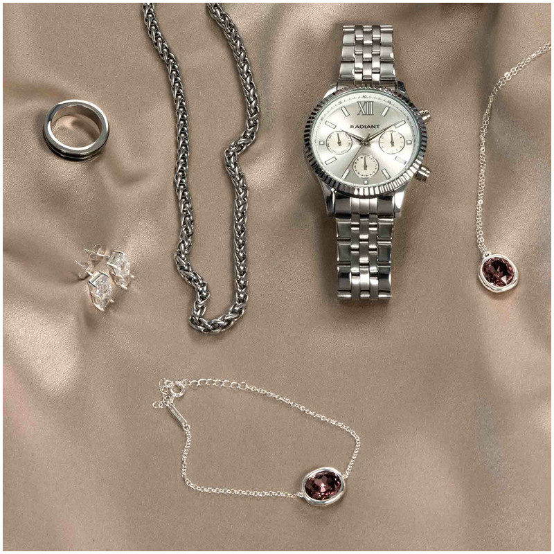 Pulsera de Plata Cristal Lila colección TEXTURES Radiant