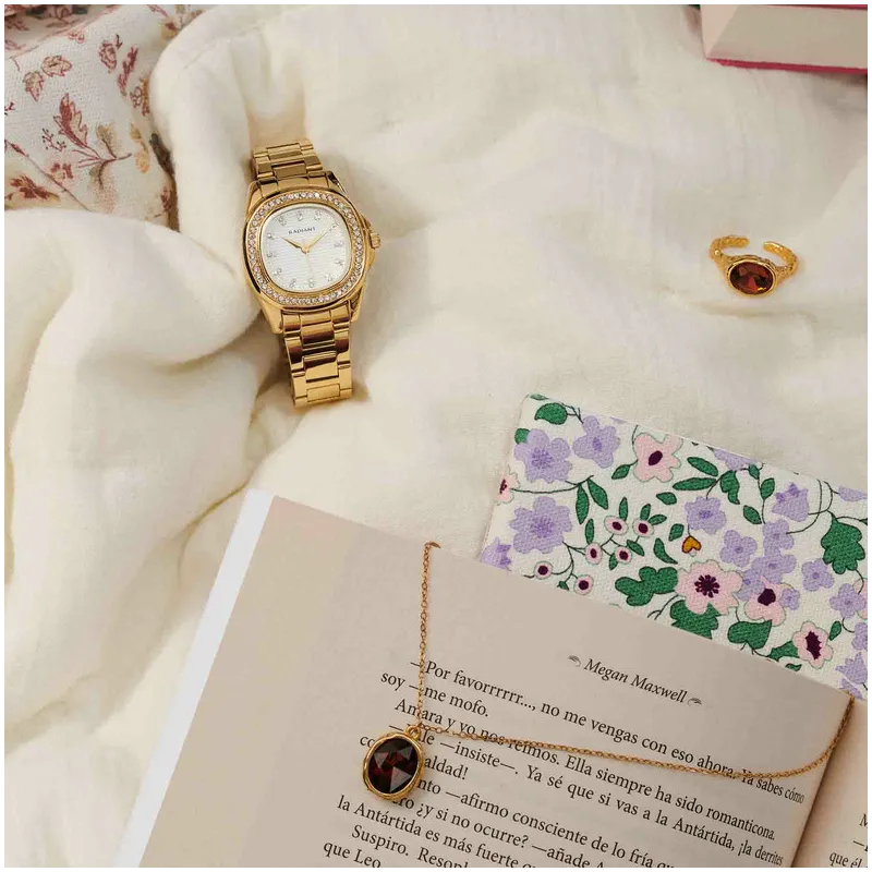 Collar de Oro Cristal Caramelo colección TEXTURES Radiant