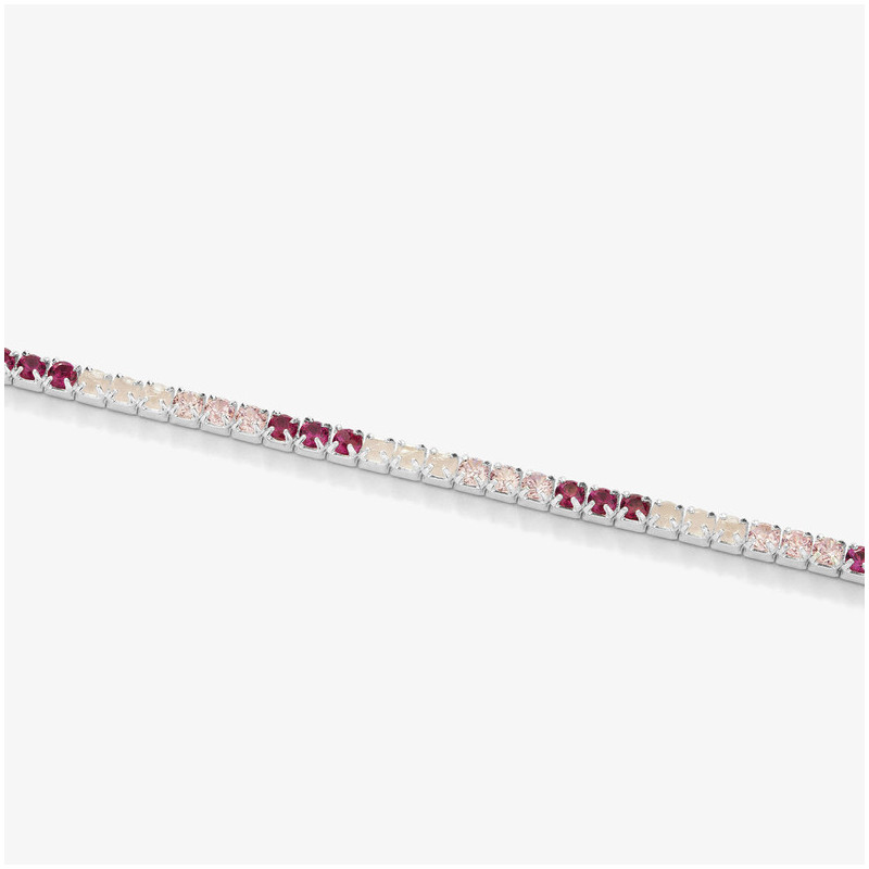 Pulsera Riviere de Plata Rosa colección FIRST CLASS Radiant