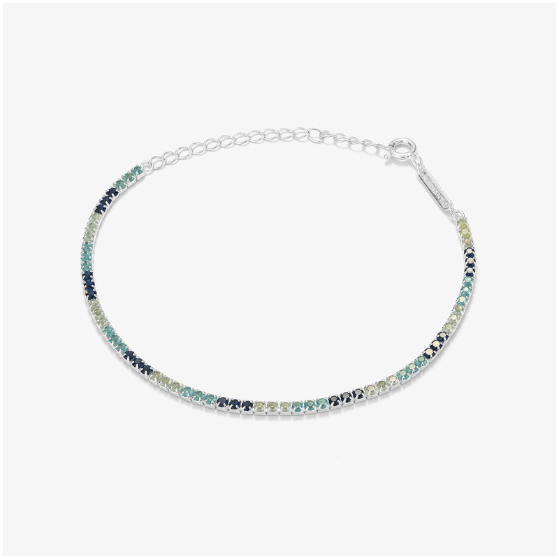 Pulsera Riviere de Plata Azul colección FIRST CLASS Radiant