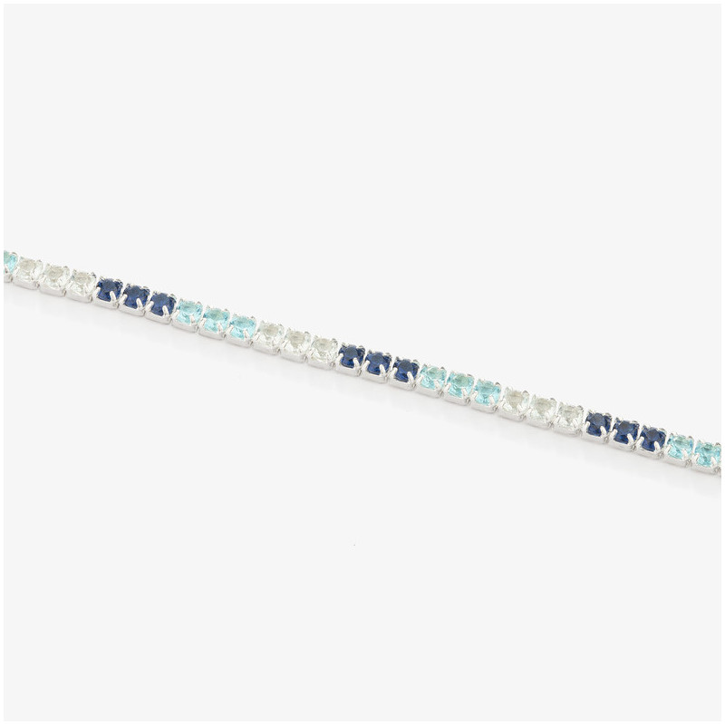 Pulsera Riviere de Plata Azul colección FIRST CLASS Radiant