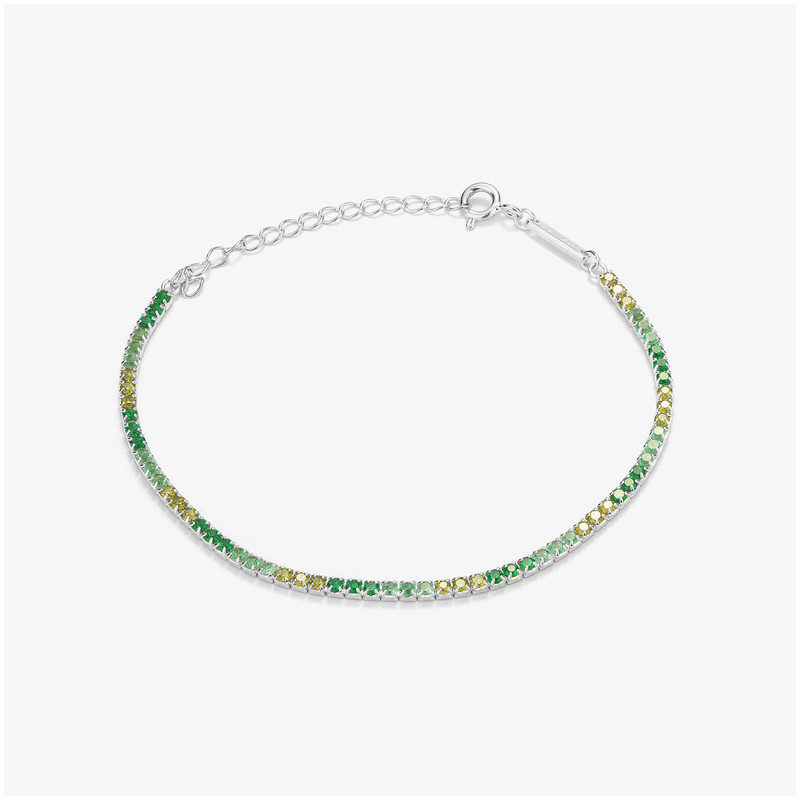 Pulsera Riviere de Plata Verde colección FIRST CLASS Radiant