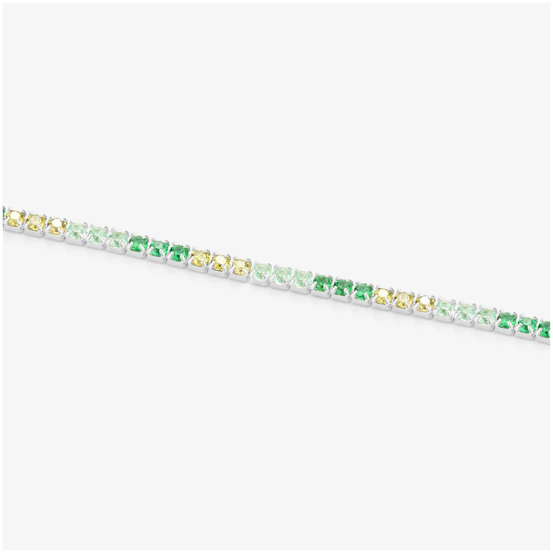 Pulsera Riviere de Plata Verde colección FIRST CLASS Radiant