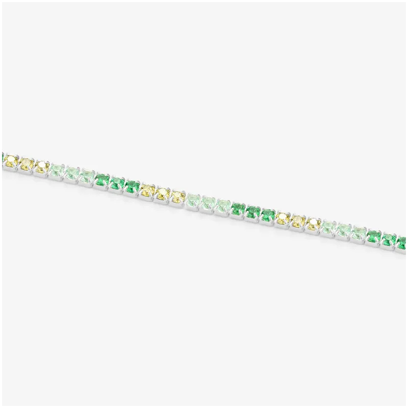 Pulsera Riviere de Plata Verde colección FIRST CLASS Radiant