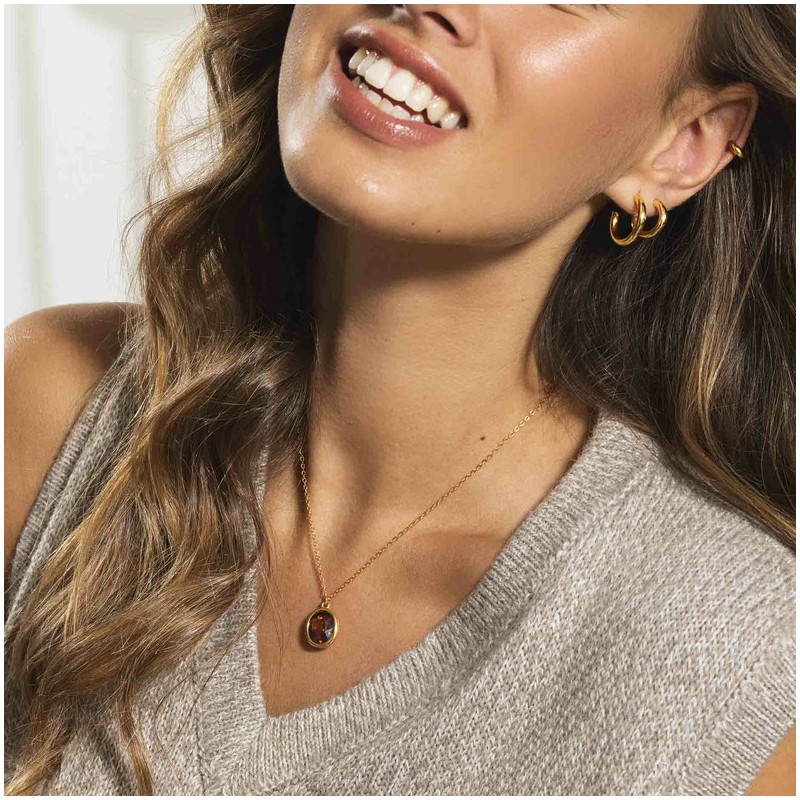 Pendientes de aro pequeños Radiant en oro dorado