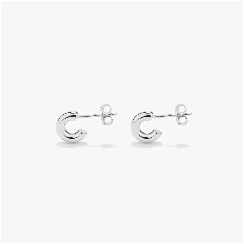 Pendientes de aro pequeños Radiant en plata plateada