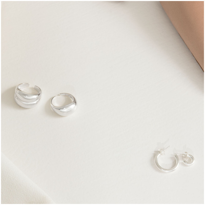 Pendientes de aro de plata Radiant