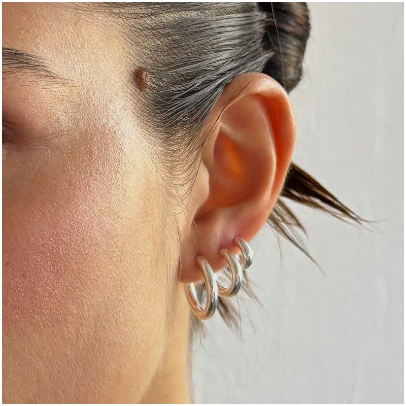 Pendientes de aro de plata Radiant