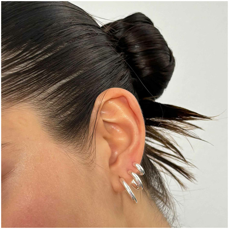 Pendientes de aro de plata Radiant