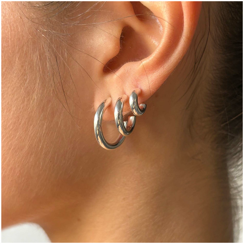 Pendientes de aro de plata Radiant