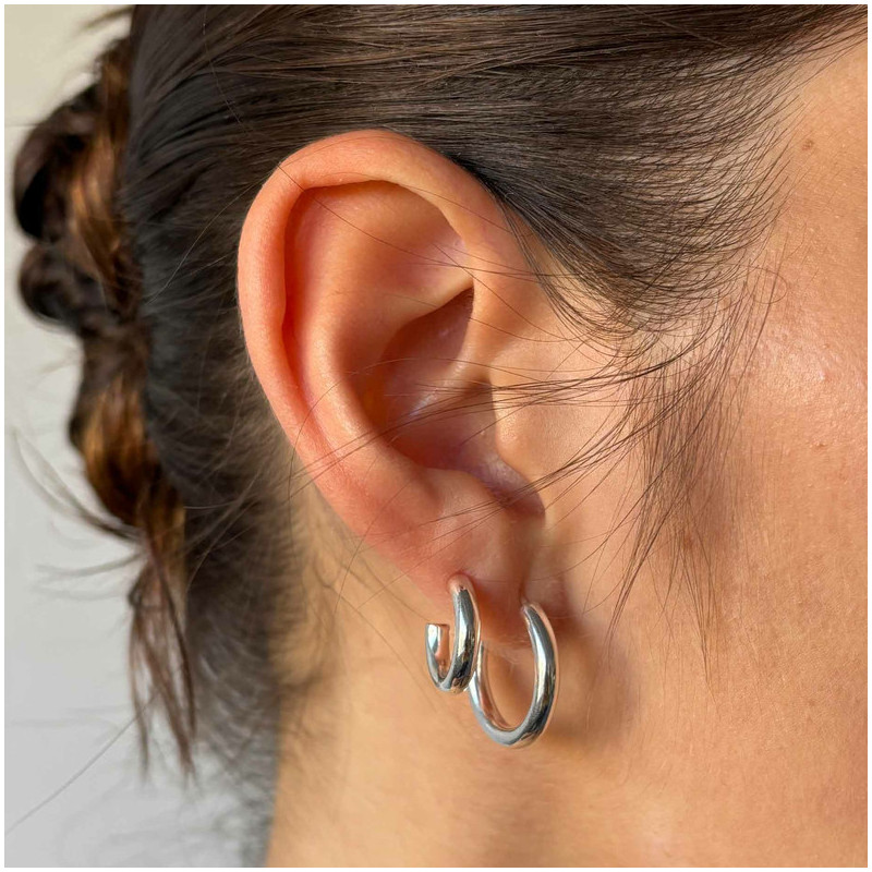 Pendientes de aro de plata Radiant