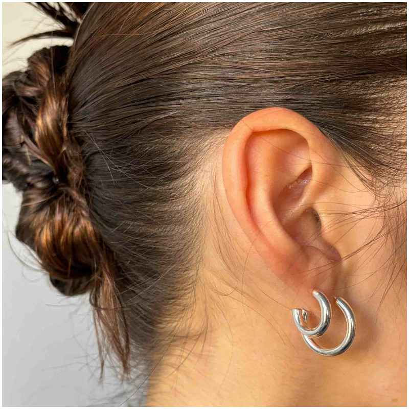 Pendientes de aro de plata Radiant