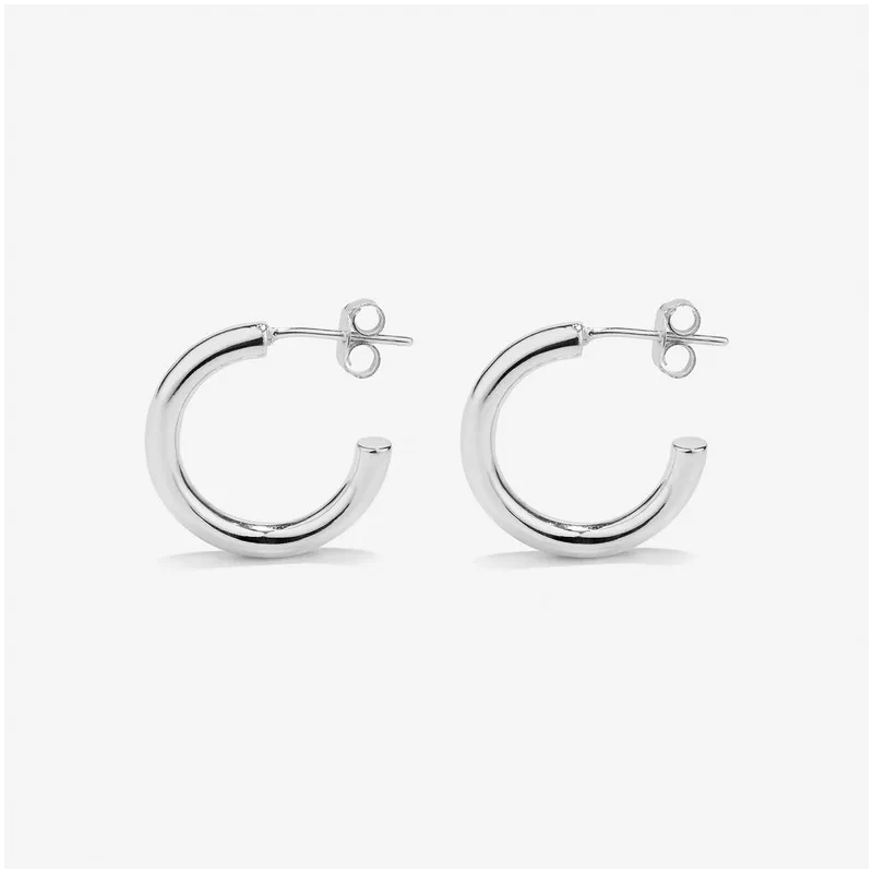 Pendientes de aro grande de plata Radiant