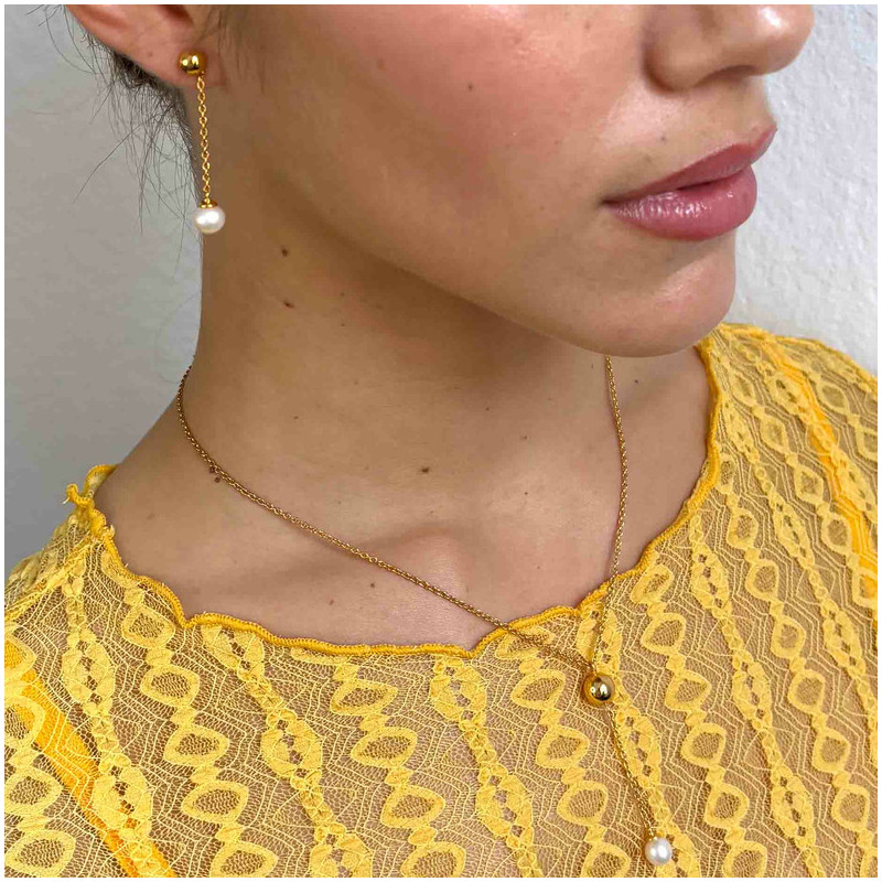 Pendientes Largos con Perla Emily in Paris