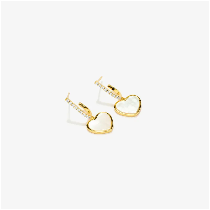 Pendientes Aro Corazón Madreperla